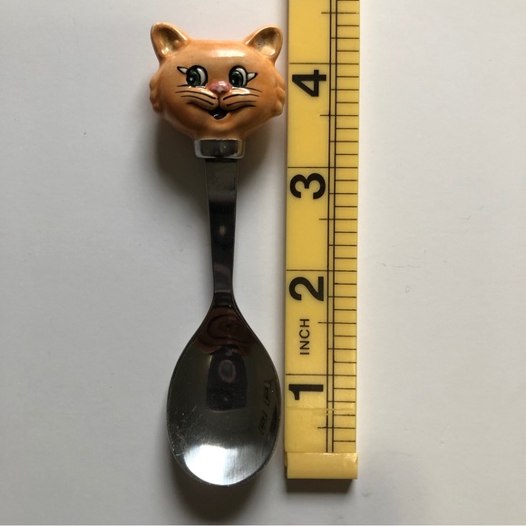 Fitz & Floyd Anthropomorphic Kitty Spoon Plate Serving Set Ceramic Kids Snacks - Picture 5 of 8